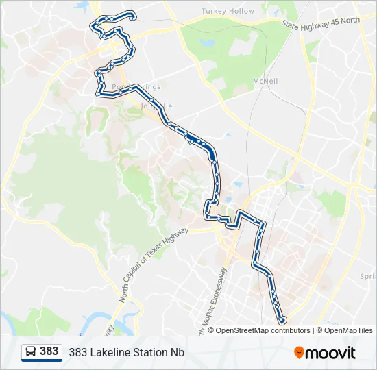 383 Bus Line Map