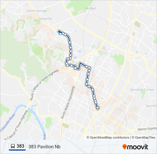383 bus Line Map