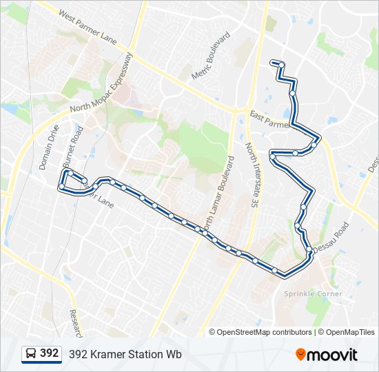 Mapa de 392 de autobús