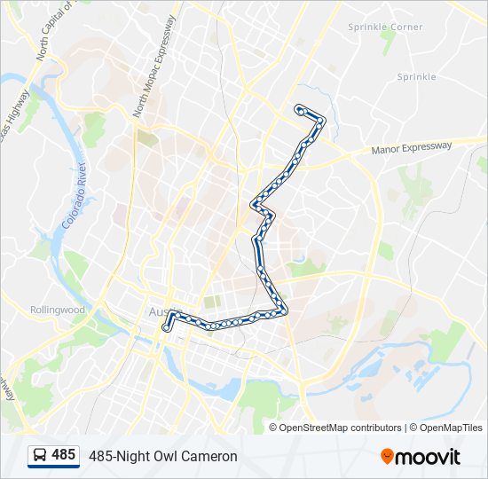 Mapa de 485 de autobús