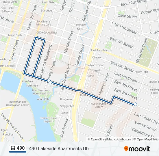 490 Bus Line Map