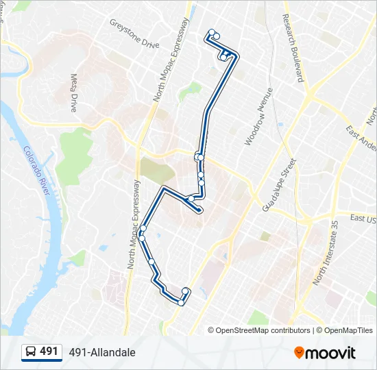 491 Bus Line Map