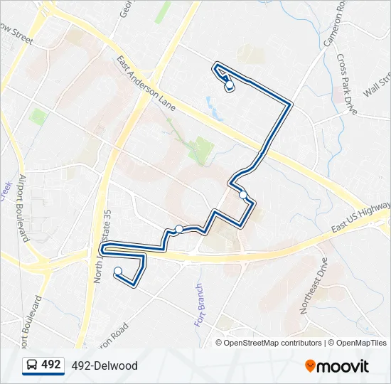492 Bus Line Map