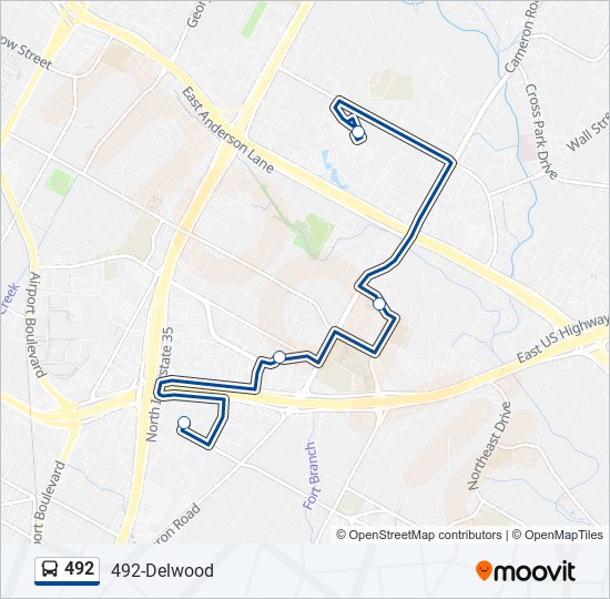 Mapa de 492 de autobús