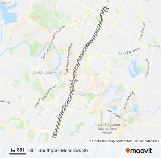 Mapa de 801 de autobús