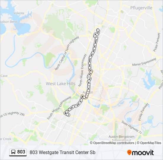 Mapa de 803 de autobús