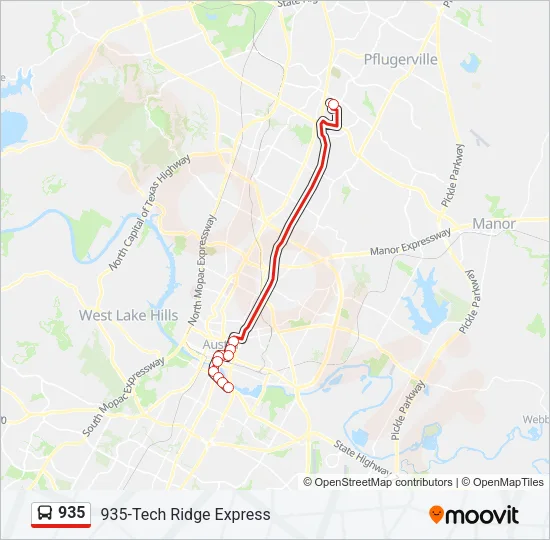 935 Bus Line Map