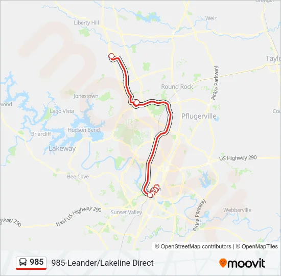 985 Bus Line Map