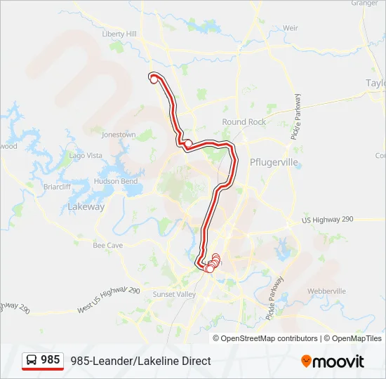 985 Bus Line Map