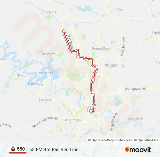 550 Light Rail Line Map
