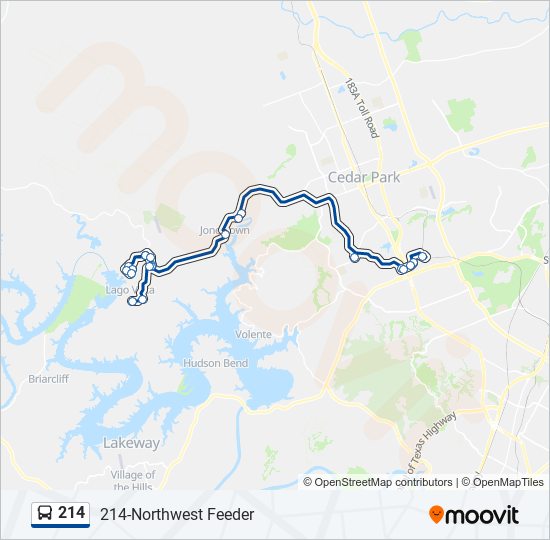 Mapa de 214 de autobús