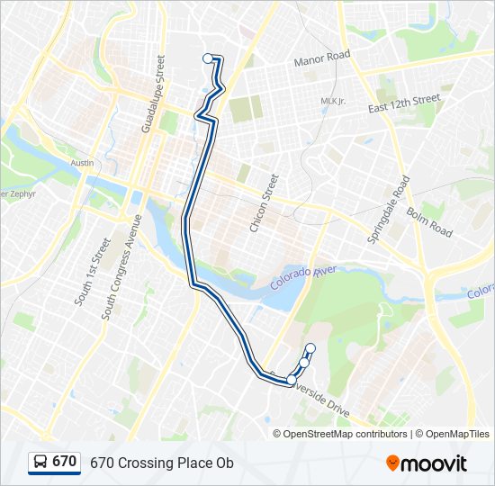 670 bus Line Map