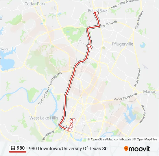 980 Bus Line Map
