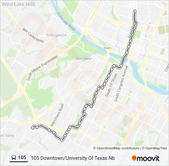 105 Bus Line Map