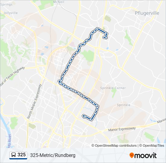 Mapa de 325 de autobús