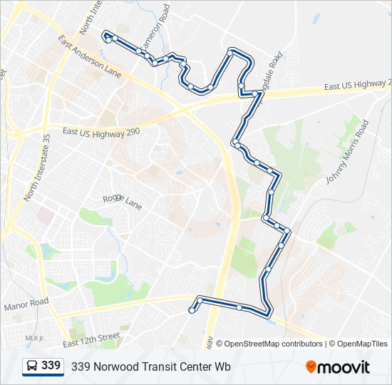 Mapa de 339 de autobús