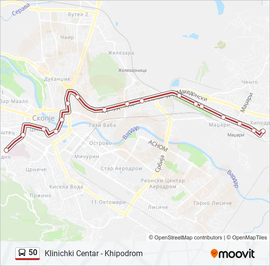 50 Bus Line Map