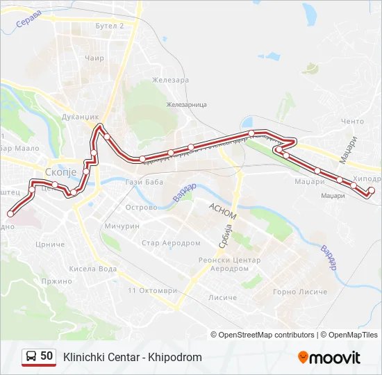 50 Bus Line Map
