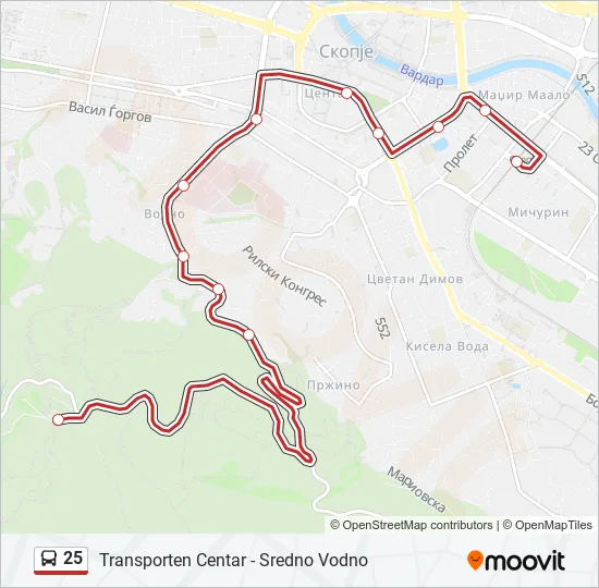 25 Bus Line Map