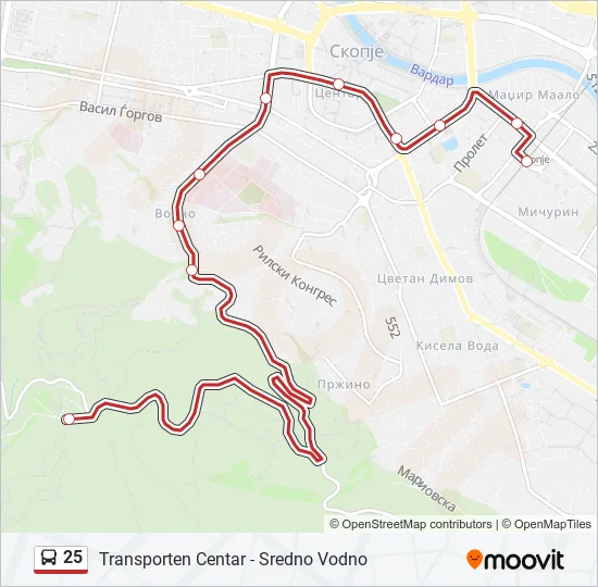 25 Bus Line Map