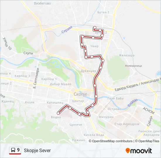 9 Bus Line Map