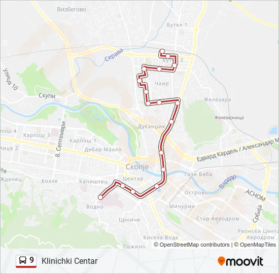 9 Bus Line Map