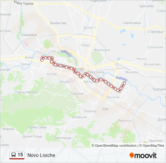 15 Bus Line Map