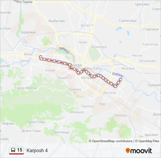 15 Bus Line Map