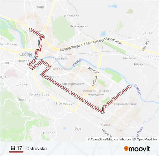17 Bus Line Map