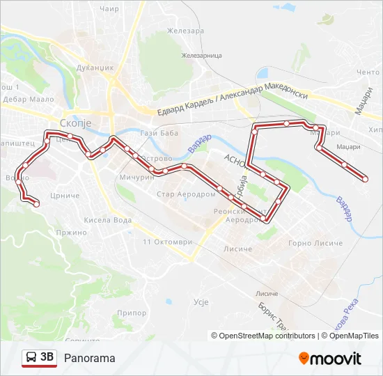 3B Bus Line Map