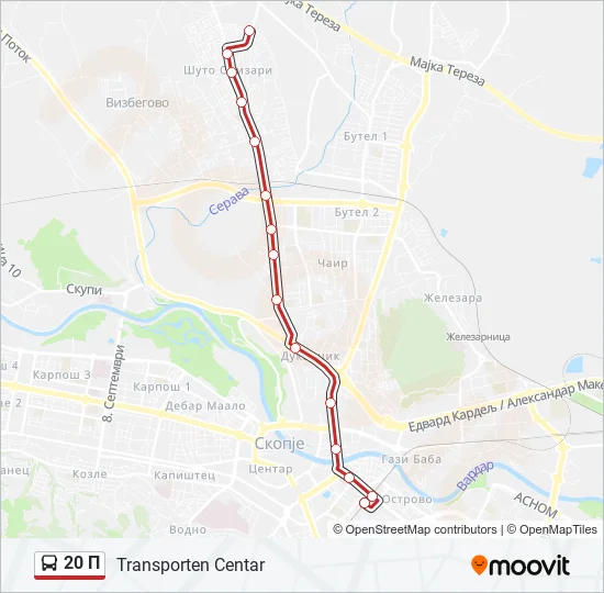 20 П Bus Line Map