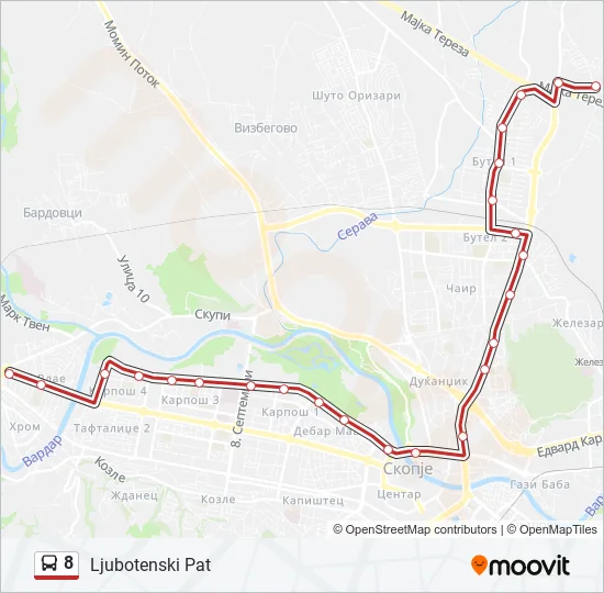 8 Bus Line Map