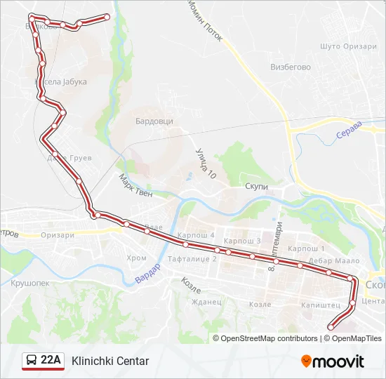 22A Bus Line Map