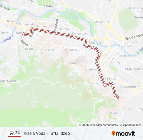 24 autobus Mapa linky