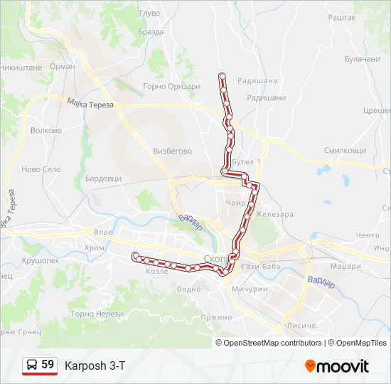 59 Bus Line Map