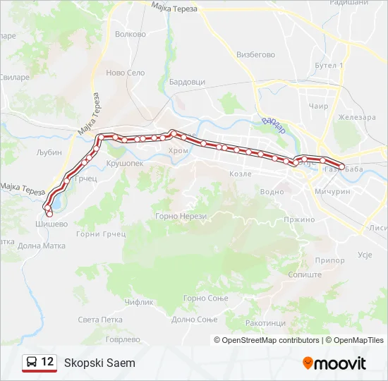 12 Bus Line Map