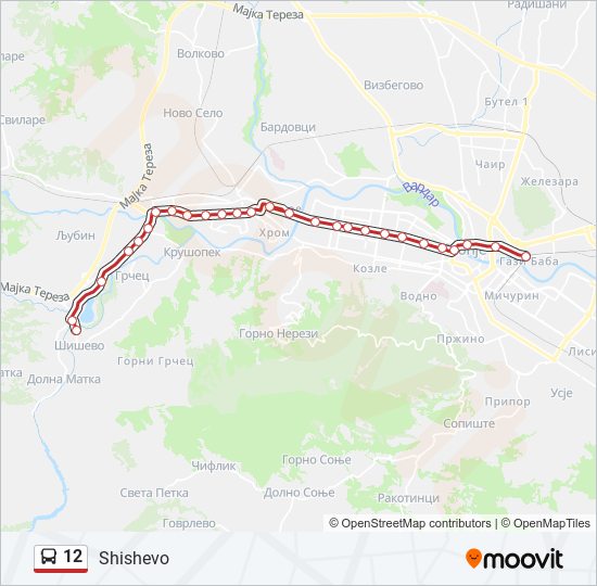 12 bus Line Map