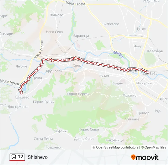 12 Bus Line Map