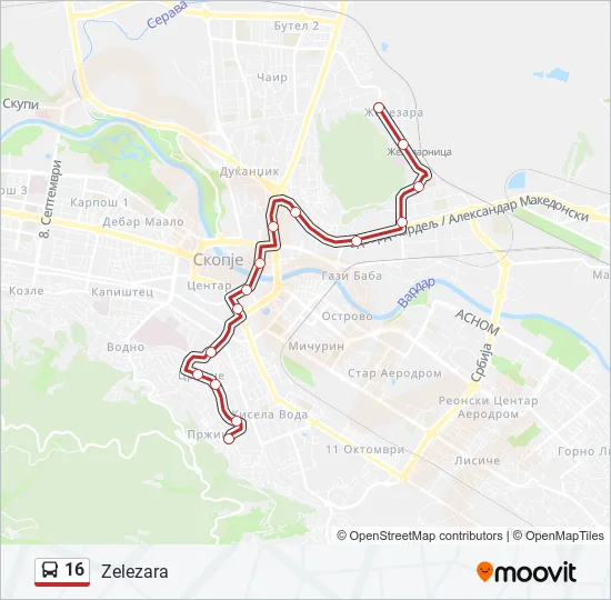 16 Bus Line Map