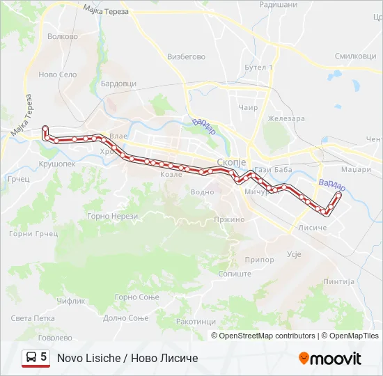 5 Bus Line Map