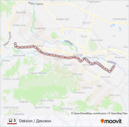 5 Bus Line Map