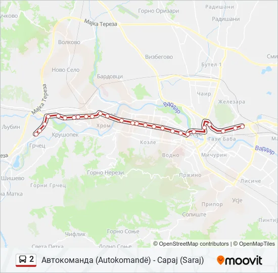 2 Bus Line Map