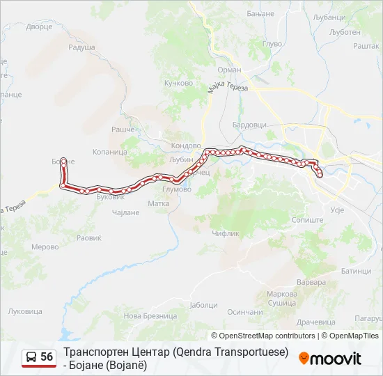 56 Bus Line Map