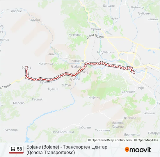 56 Bus Line Map