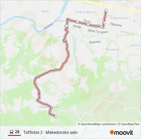 28 Bus Line Map