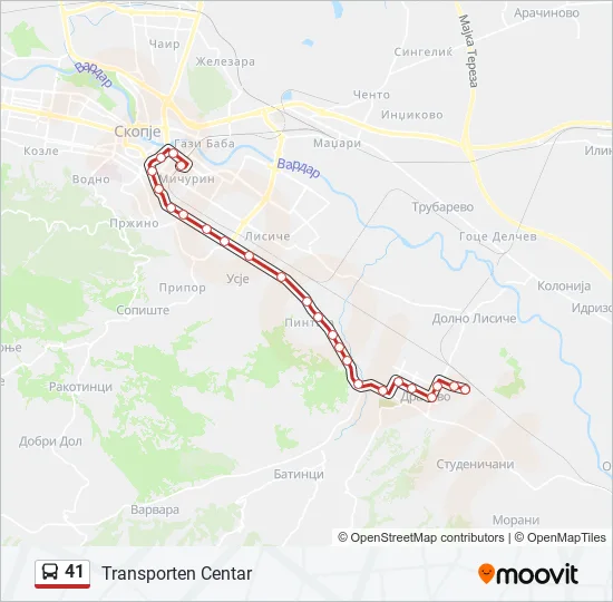 41 Bus Line Map