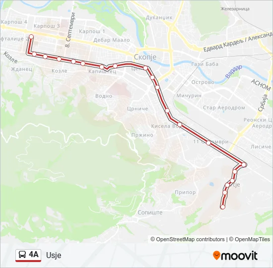 4A Bus Line Map