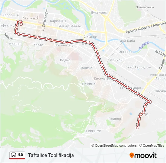 4A Bus Line Map