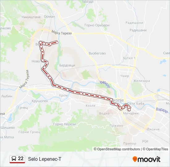 22 Bus Line Map