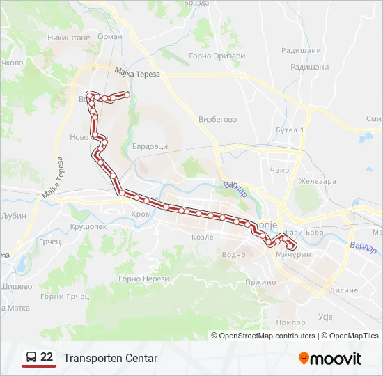 22 Bus Line Map